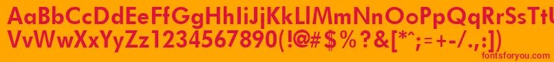 FuturistBold Font – Red Fonts on Orange Background