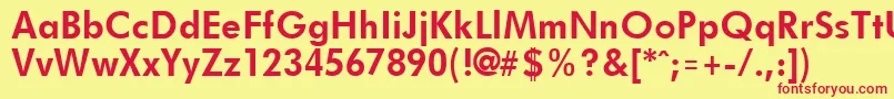 FuturistBold Font – Red Fonts on Yellow Background