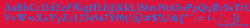 フォントMsl3 – 赤い背景に青い文字