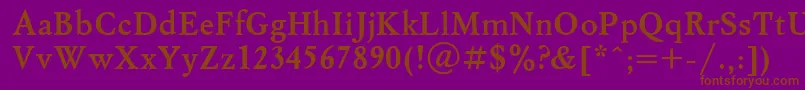 フォントMsl3 – 紫色の背景に茶色のフォント