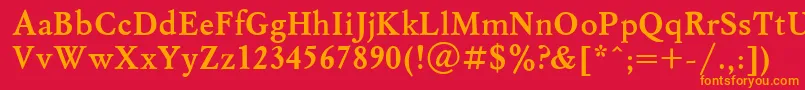 フォントMsl3 – 赤い背景にオレンジの文字