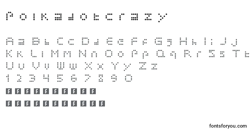 A fonte Polkadotcrazy – alfabeto, números, caracteres especiais