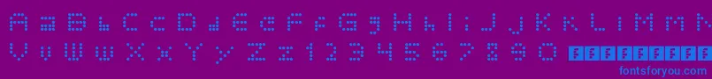 Polkadotcrazy-fontti – siniset fontit violetilla taustalla