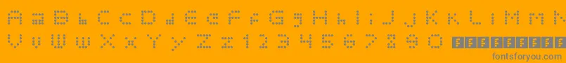 Polkadotcrazy-Schriftart – Graue Schriften auf orangefarbenem Hintergrund