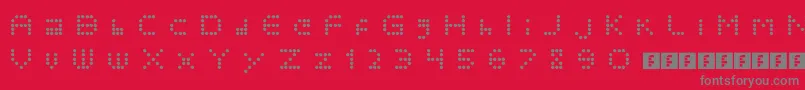 Czcionka Polkadotcrazy – szare czcionki na czerwonym tle