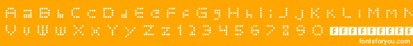 Polkadotcrazy-Schriftart – Weiße Schriften auf orangefarbenem Hintergrund