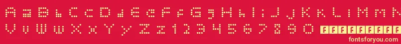 フォントPolkadotcrazy – 黄色の文字、赤い背景