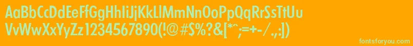 LimerickcdserialMediumRegular Font – Green Fonts on Orange Background