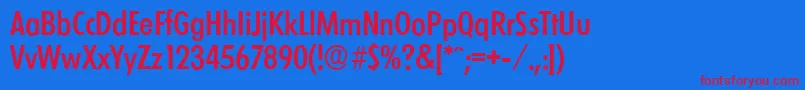 LimerickcdserialMediumRegular Font – Red Fonts on Blue Background