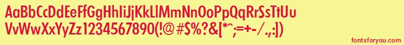 LimerickcdserialMediumRegular Font – Red Fonts on Yellow Background