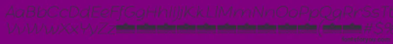 Шрифт ArturoThinitalicTrial – чёрные шрифты на фиолетовом фоне