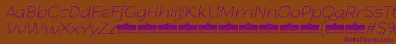 ArturoThinitalicTrial Font – Purple Fonts on Brown Background