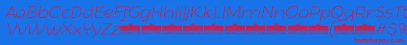 ArturoThinitalicTrial Font – Red Fonts on Blue Background