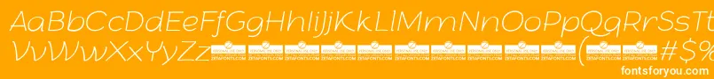 ArturoThinitalicTrial-Schriftart – Weiße Schriften auf orangefarbenem Hintergrund