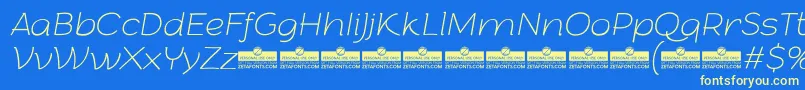 ArturoThinitalicTrial Font – Yellow Fonts on Blue Background