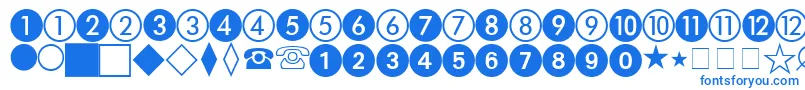 Czcionka AbacusTwoSsi – niebieskie czcionki na białym tle