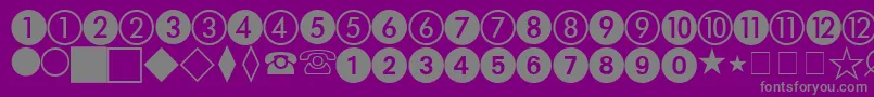 Czcionka AbacusTwoSsi – szare czcionki na fioletowym tle