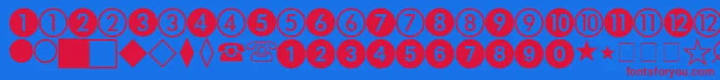 AbacusTwoSsi Font – Red Fonts on Blue Background