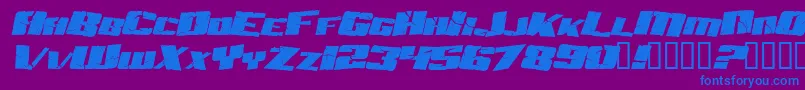 AftershockDebrisItalic Font – Blue Fonts on Purple Background