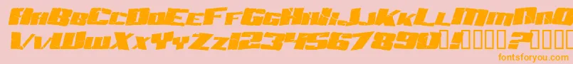 AftershockDebrisItalic Font – Orange Fonts on Pink Background