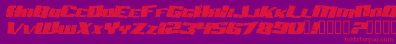 AftershockDebrisItalic Font – Red Fonts on Purple Background