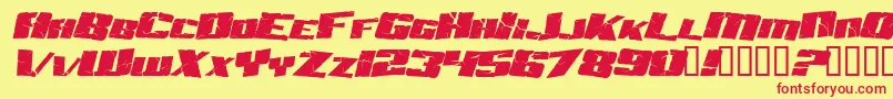 AftershockDebrisItalic Font – Red Fonts on Yellow Background