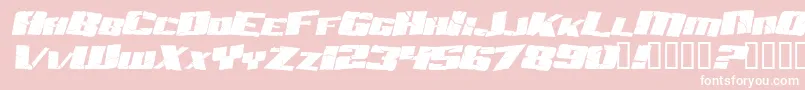 AftershockDebrisItalic-Schriftart – Weiße Schriften auf rosa Hintergrund