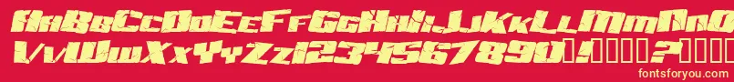 AftershockDebrisItalic Font – Yellow Fonts on Red Background