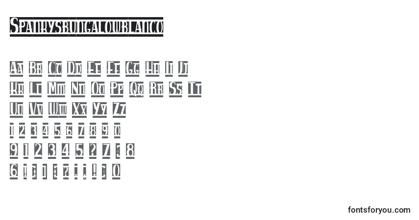 Шрифт Spankysbungalowblanco – алфавит, цифры, специальные символы