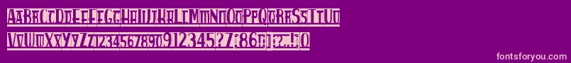 Spankysbungalowblanco-fontti – vaaleanpunaiset fontit violetilla taustalla