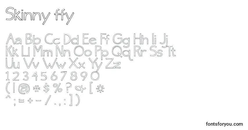 Schriftart Skinny ffy – Alphabet, Zahlen, spezielle Symbole