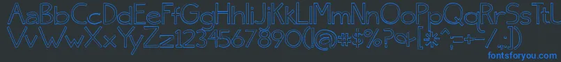 Skinny ffy Font – Blue Fonts on Black Background