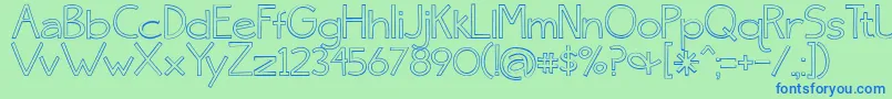 Skinny ffy Font – Blue Fonts on Green Background