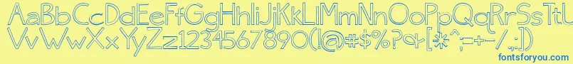 Skinny ffy Font – Blue Fonts on Yellow Background