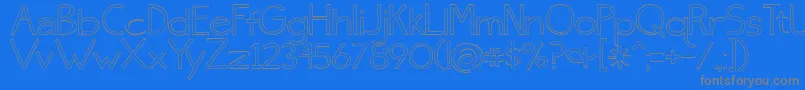 Skinny ffy Font – Gray Fonts on Blue Background