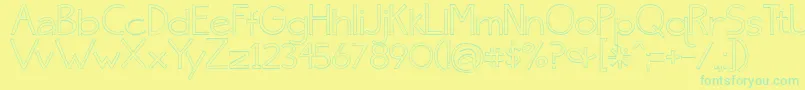 Skinny ffy Font – Green Fonts on Yellow Background