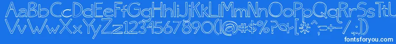 Skinny ffy Font – White Fonts on Blue Background