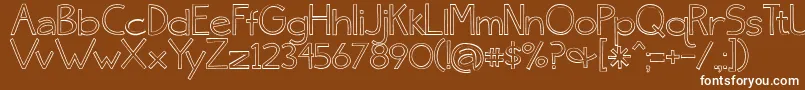 Skinny ffy Font – White Fonts on Brown Background