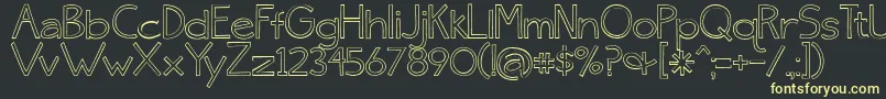 Skinny ffy Font – Yellow Fonts on Black Background