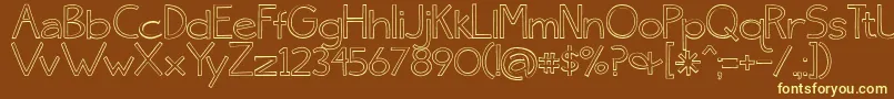 Skinny ffy Font – Yellow Fonts on Brown Background