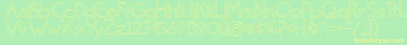 Skinny ffy Font – Yellow Fonts on Green Background