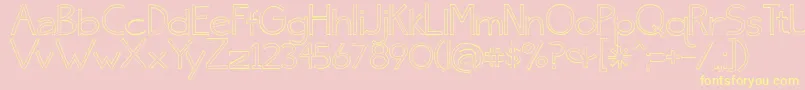 Skinny ffy Font – Yellow Fonts on Pink Background