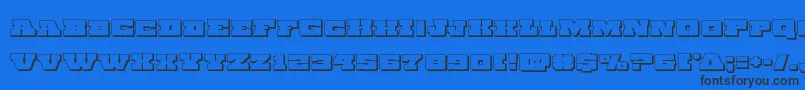 Chicagoexpress3D Font – Black Fonts on Blue Background