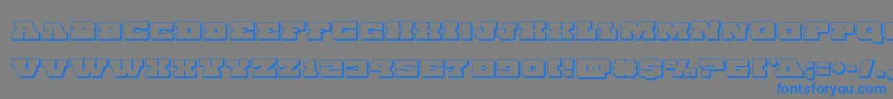 Chicagoexpress3D-Schriftart – Blaue Schriften auf grauem Hintergrund