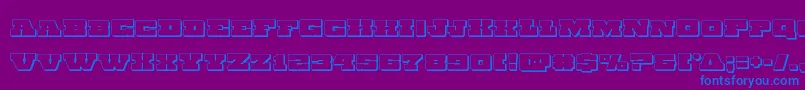 Chicagoexpress3D-Schriftart – Blaue Schriften auf violettem Hintergrund