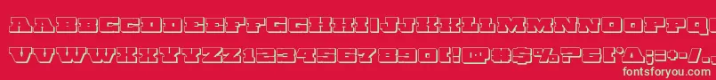 フォントChicagoexpress3D – 赤い背景に緑の文字