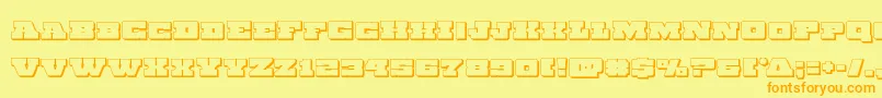 Chicagoexpress3D Font – Orange Fonts on Yellow Background