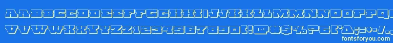 Chicagoexpress3D Font – Yellow Fonts on Blue Background