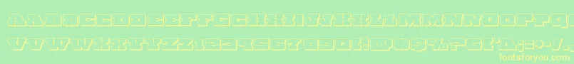 Шрифт Chicagoexpress3D – жёлтые шрифты на зелёном фоне