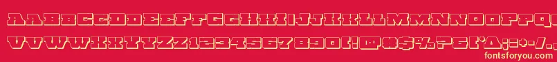 フォントChicagoexpress3D – 黄色の文字、赤い背景